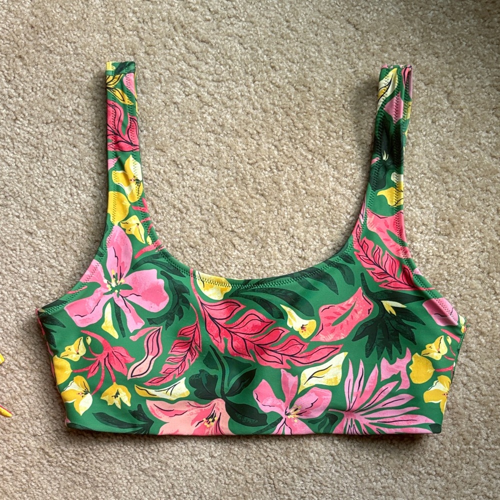 Floral Green and Pink Women's Top